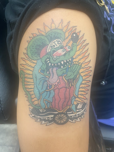 Explore santa muerte tattoo ideas, creative tattoo ideas in The Colony, available at Cowboys Tattoo II