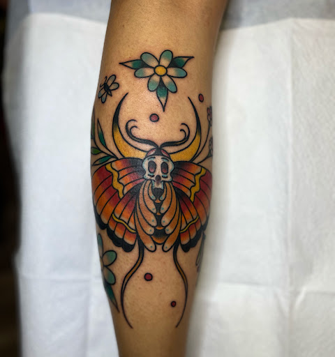 Explore mens travel tattoo ideas, creative tattoo ideas in Modesto, available at Dying Art Tattoo