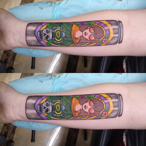 Explore golden retriever tattoo ideas, creative tattoo ideas in Spokane, available at Sweet Inks & Cool Peeps