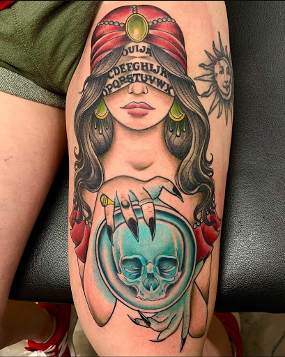 Explore shoulder tattoo cover up ideas, creative tattoo ideas in Stockbridge, available at Black Rose Tattoo Collective