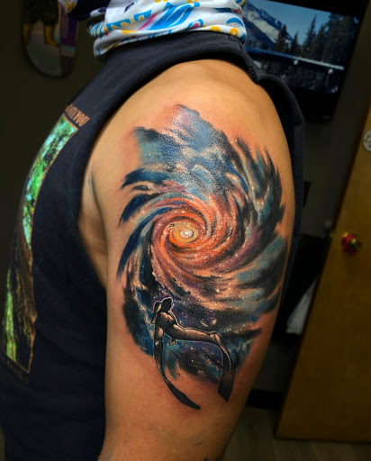 Explore gangsta tattoo sleeve ideas, creative tattoo ideas in Lake Elsinore, available at Indigenous Ink