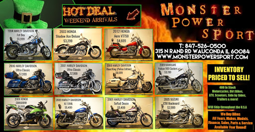 Used Motorcycle Dealer «Monster Powersports», reviews and photos, 315 N Rand Rd, Wauconda, IL 60084, USA