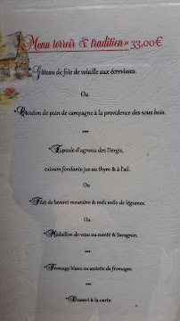 Menu / carte de La Ferme Guichard à Plateau d'Hauteville