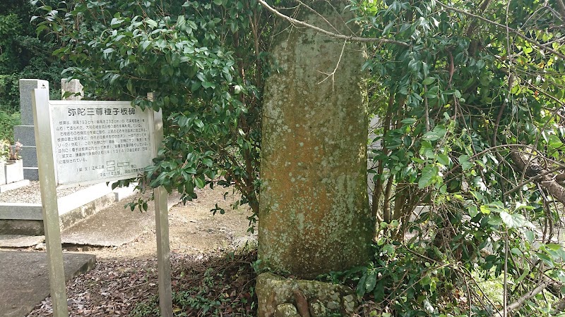 広尾西墓地の弥陀三尊種子板碑