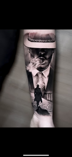 Explore men shoulder tattoo ideas, creative tattoo ideas in San Diego, available at Funhouse Tattoo