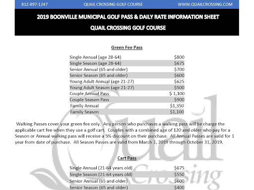 Public Golf Course «Quail Crossing Golf Club», reviews and photos, 5 Quail Crossing Dr, Boonville, IN 47601, USA