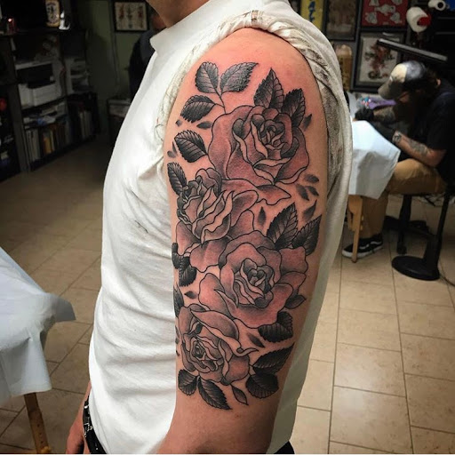 Explore back leg tattoo ideas for females, creative tattoo ideas in Libertyville, available at Lucky Seven Tattoo