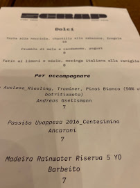 Carte du Ristorante SCRAP à Savona