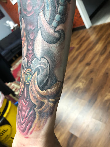 Explore capricorn tattoo ideas male, creative tattoo ideas in Des Moines, available at Skin Kitchen Tattoo