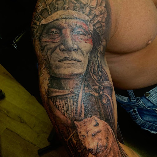 Explore dark angel tattoo ideas, creative tattoo ideas in Granbury, available at Coven Crafted Ink - Tattoo Shop