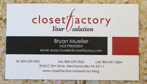 Cabinet Maker «Closet Factory - Richmond, Virgina», reviews and photos, 8162 Elm Dr, Mechanicsville, VA 23111, USA