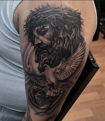 Explore father time tattoo ideas, creative tattoo ideas in Bronx, available at Tattoo Society Studio