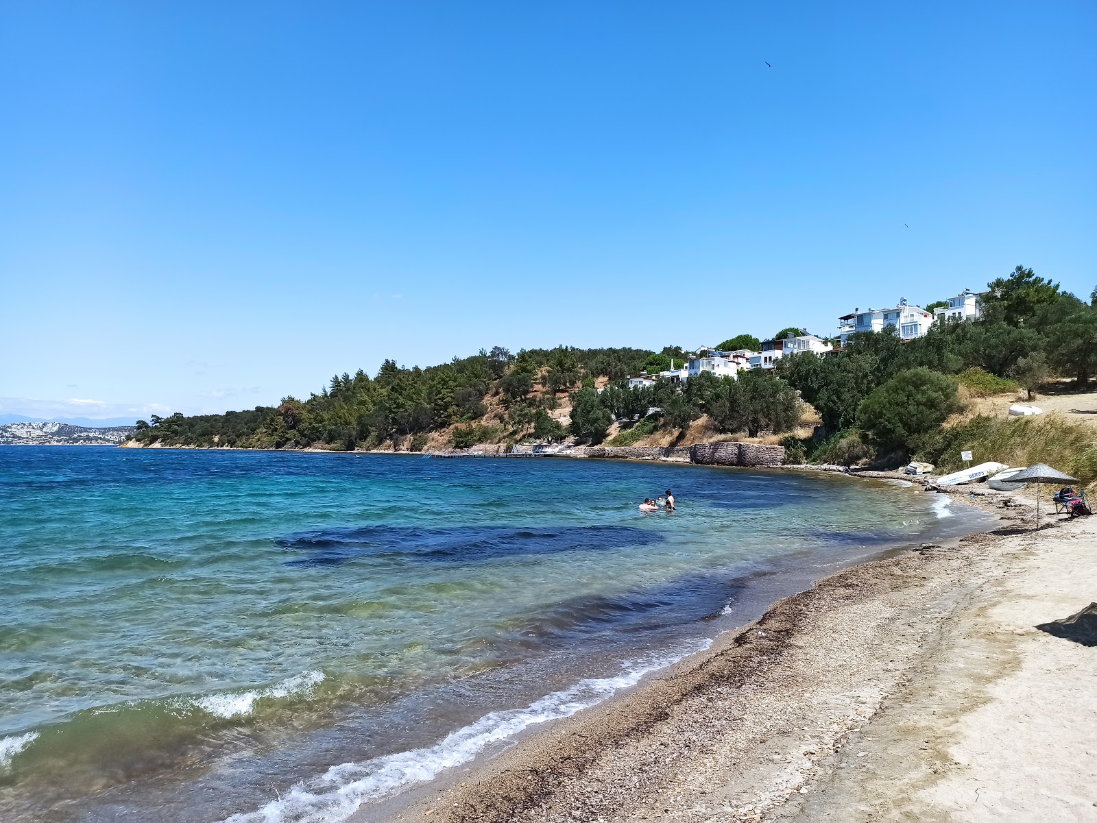 Foto von Karaagac beach und die siedlung