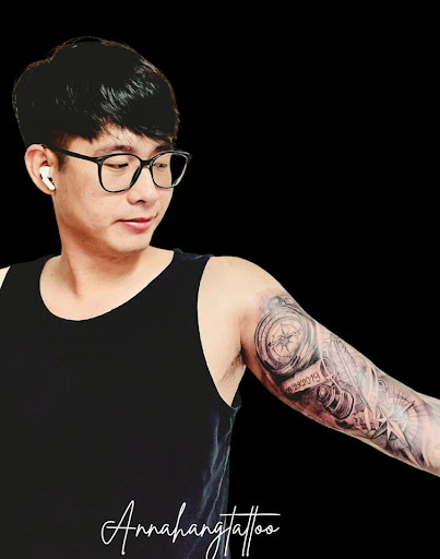 Explore dark sleeve tattoo ideas, creative tattoo ideas in Garden Grove, available at Anna Hang Tattoo