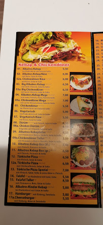 Restaurant turc Albatros Döner und Pizza à Magdeburg (le menu)