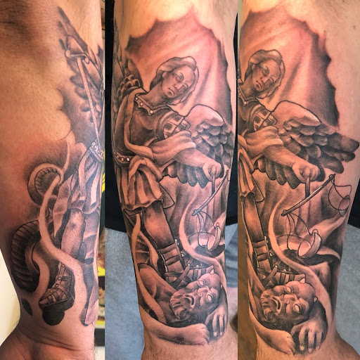 Explore bible verses tattoo ideas, creative tattoo ideas in Frisco, available at Frisco Tattoo Company - Steel PaintBrush