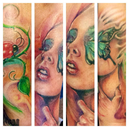 Explore star and moon tattoo ideas, creative tattoo ideas in Roanoke, available at RailYard INK