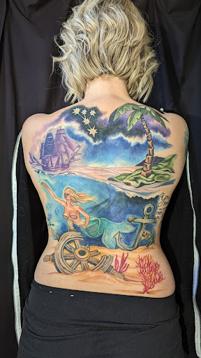 Explore mens leg tattoo ideas, creative tattoo ideas in Saint Paul Park, available at Lady Liberty Tattoo
