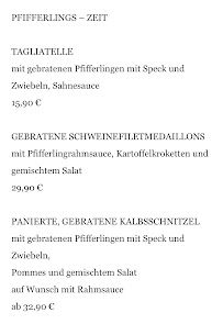 Menu / carte de Ristorante Castello à Lüdenscheid
