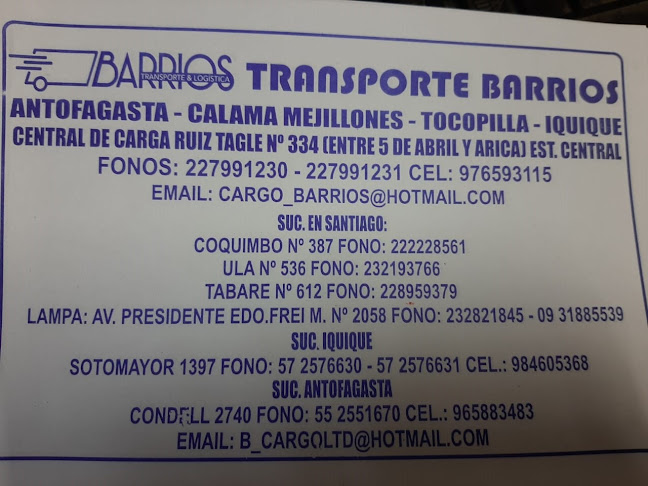 Transportes Cargo Barrios - Servicio de transporte