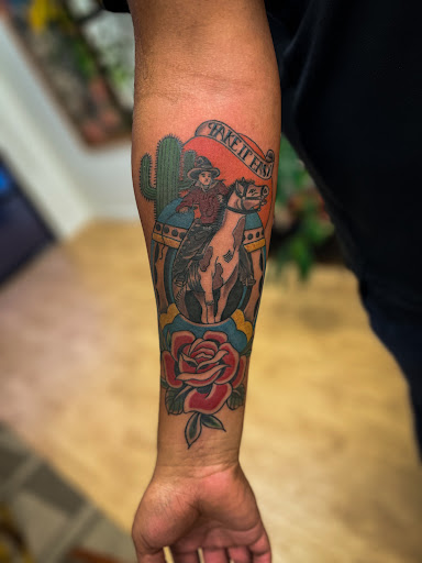 Explore bottom leg tattoo ideas, creative tattoo ideas in Chino, available at JON BRYAN TATTOO