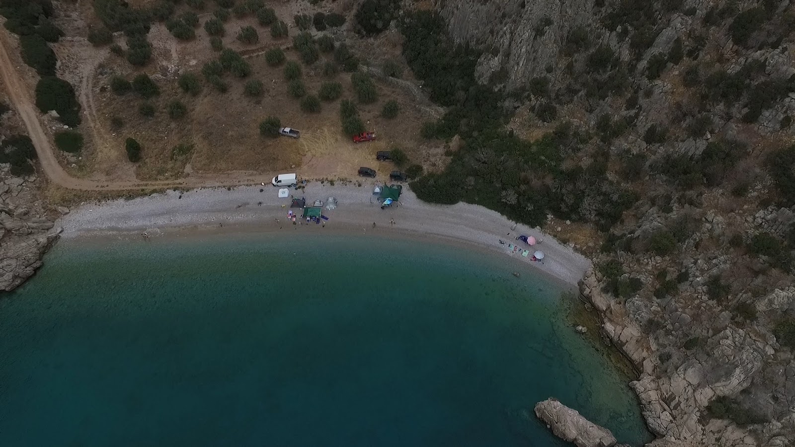 Fotografie cu Almyros beach cu o suprafață de apa pură turcoaz