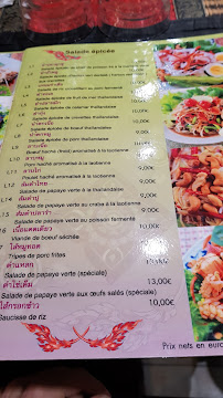 Restaurant thaï Thaï Yim à Paris - menu / carte
