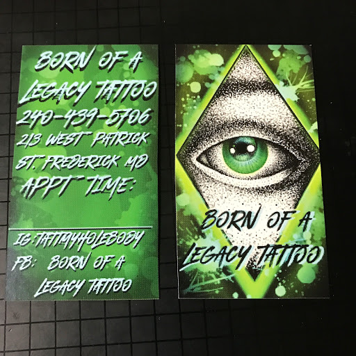 Tattoo Shop «Born of a legacy tattoo», reviews and photos, 213 W Patrick St, Frederick, MD 21701, USA