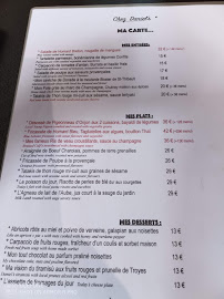 Menu / carte de Chez Daniel's à Troyes