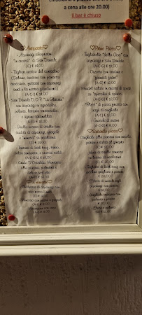 Restaurant Trattoria Da Gisa à Chiopris (la carte)