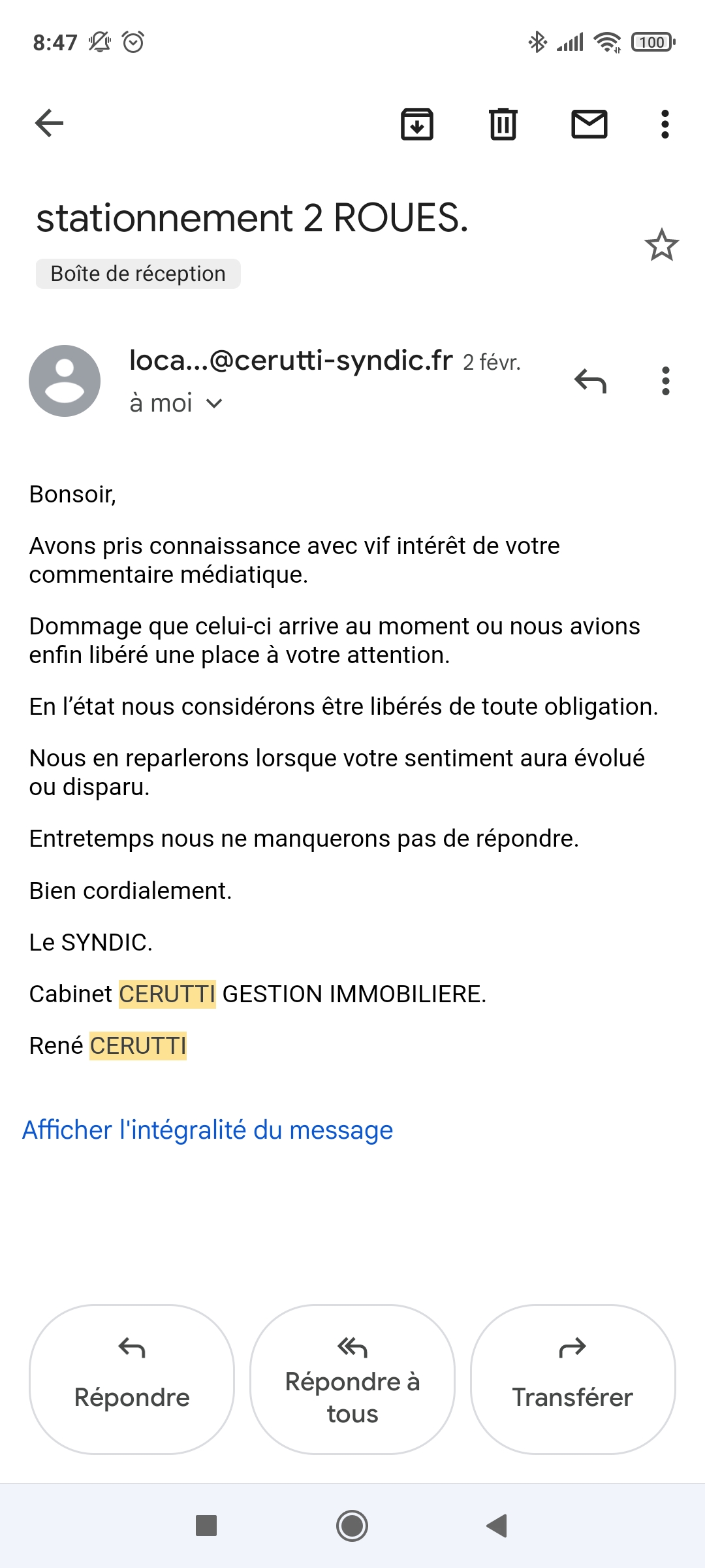 Photo n° 1 de l'avis de Sébastien.I fait le 02/02/2022 à 04:11