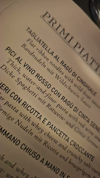 Osteria Cice à Siena menu