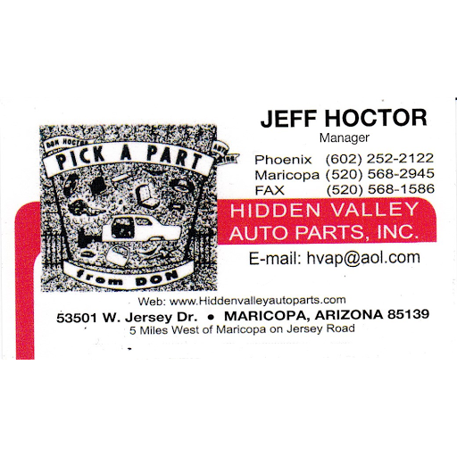 Auto Parts Store «Hidden Valley Auto Parts», reviews and photos, 53501 W Jersey Dr, Maricopa, AZ 85139, USA