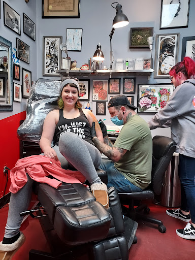 Explore unique side thigh tattoo ideas, creative tattoo ideas in Houston, available at Rose & Dagger Tattoo