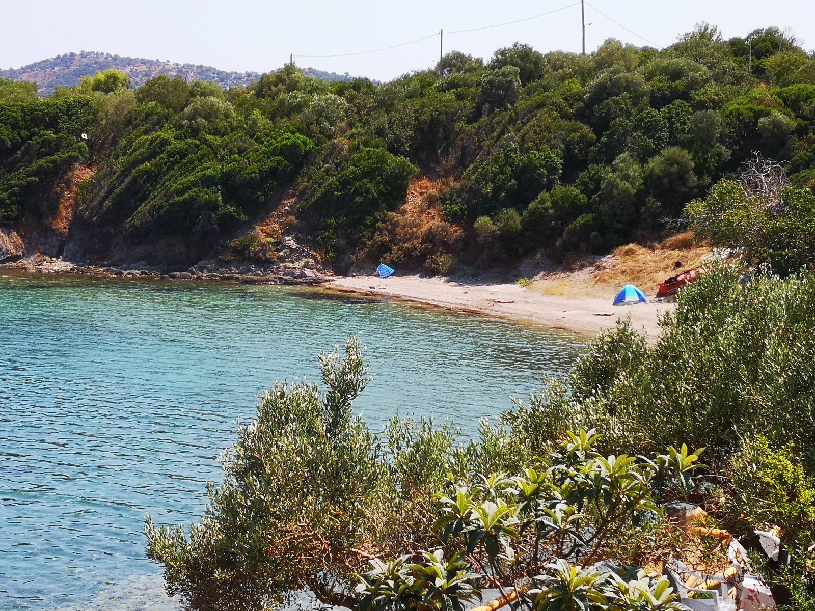 Zdjęcie Ammouliani beach z powierzchnią turkusowa czysta woda