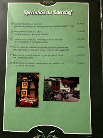 Restaurant Buerehof à Entzheim menu
