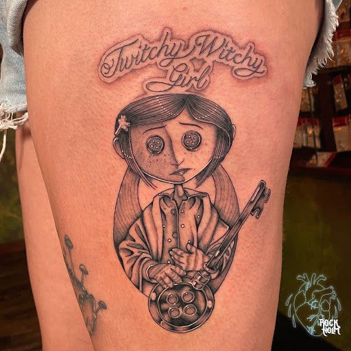 Explore wolf sleeve tattoo ideas, creative tattoo ideas in Sandpoint, available at Bleeding Hearts Tattoo Emporium