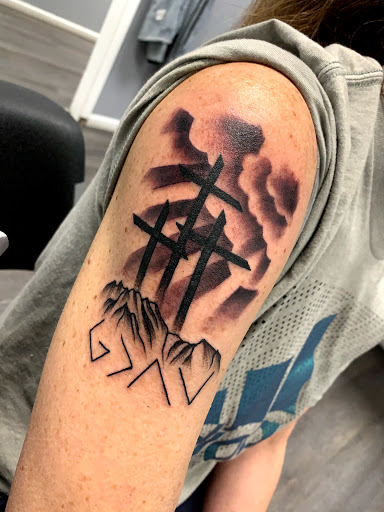 Explore shoulder tattoo idea, creative tattoo ideas in Mishawaka, available at Body Art Gallery