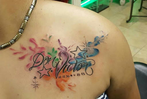 Explore tattoo ideas with son's name, creative tattoo ideas in Houston, available at Houston Vice Tattoo Studio