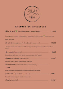 Menu du Chulla Vida - Restaurant - Paris 11 à Paris