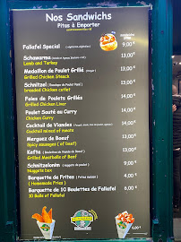 L'As du Fallafel à Paris menu