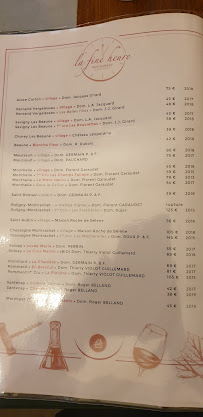 La Fine Heure à Dijon menu