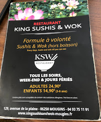 Restaurant asiatique king sushis &wok à Mougins (la carte)