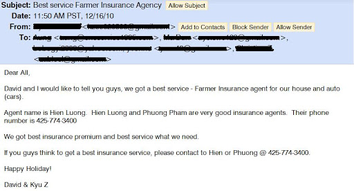 Insurance Agency «Farmers Insurance & Financial Services - Hien Luong Agency», reviews and photos