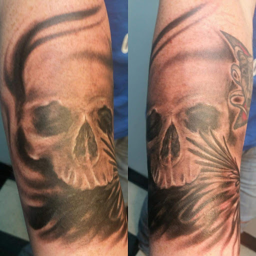 Explore tattoo for men idea, creative tattoo ideas in Hudson, available at Synchronicity Tattoo Studio Llc