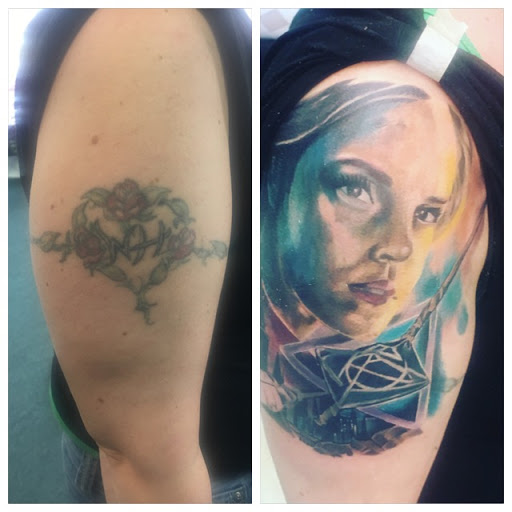 Explore dragon forearm tattoo ideas, creative tattoo ideas in Harrisonburg, available at Dreamland Tattoo