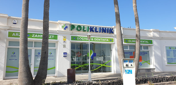 POLIKLINIK- CLINICA DENTAL, MEDICINA Y URGENCIAS 24H Avenida de Canarias 7.C.C. LANZAROTE PARK, LOCAL 18B, 35580 Playa Blanca, Las Palmas, España