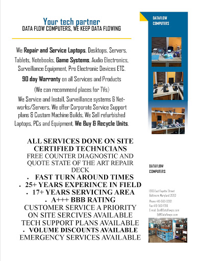 Computer Repair Service «Data Flow Computers», reviews and photos, 1265 E Fayette St, Baltimore, MD 21202, USA