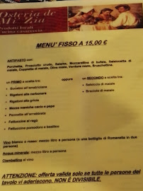 Fraschetta Ariccia - Osteria à Ariccia menu