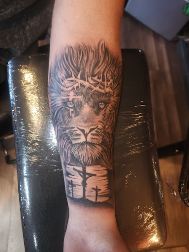 Explore mens viking tattoo ideas, creative tattoo ideas in Kalispell, available at Swindler Ink